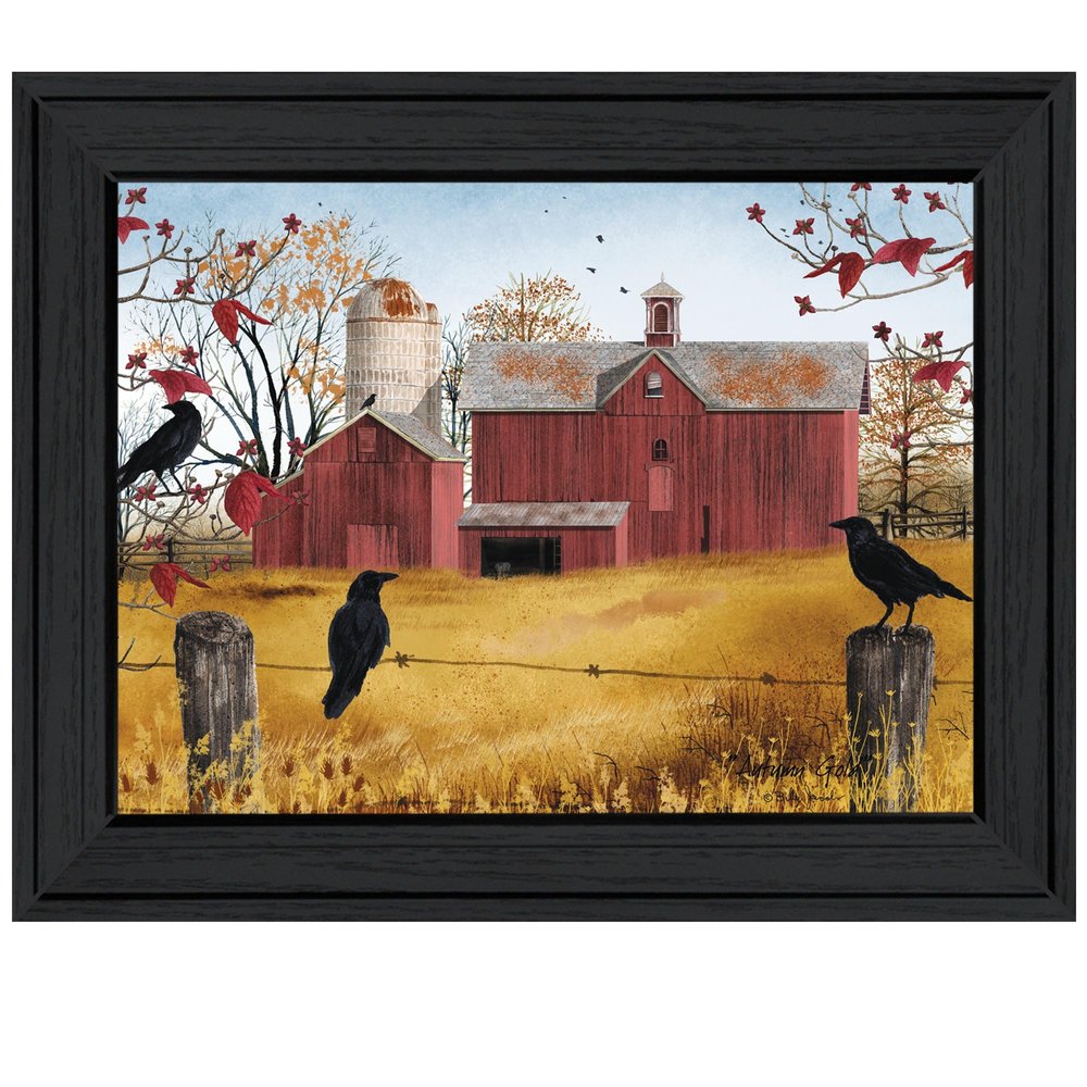 Autumn Gold 4 Black Framed Print Wall Art HomeRoots