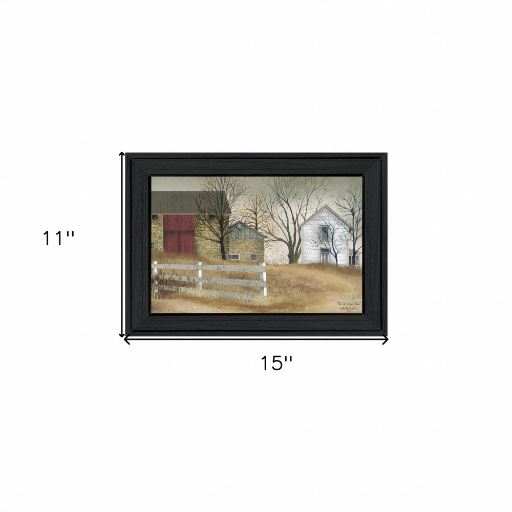 Old Stone Barn Black Framed Print Wall Art HomeRoots