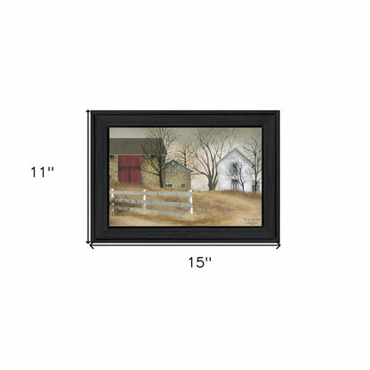 Old Stone Barn Black Framed Print Wall Art HomeRoots