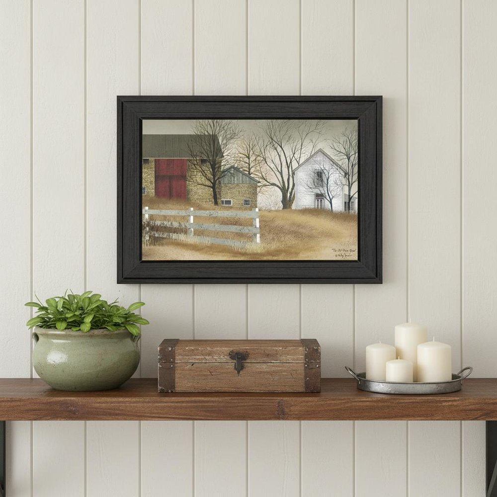 Old Stone Barn Black Framed Print Wall Art — view 4