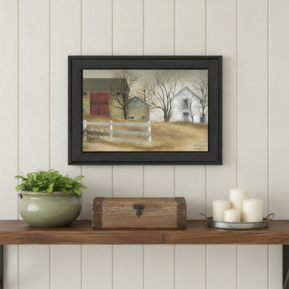 Old Stone Barn Black Framed Print Wall Art HomeRoots