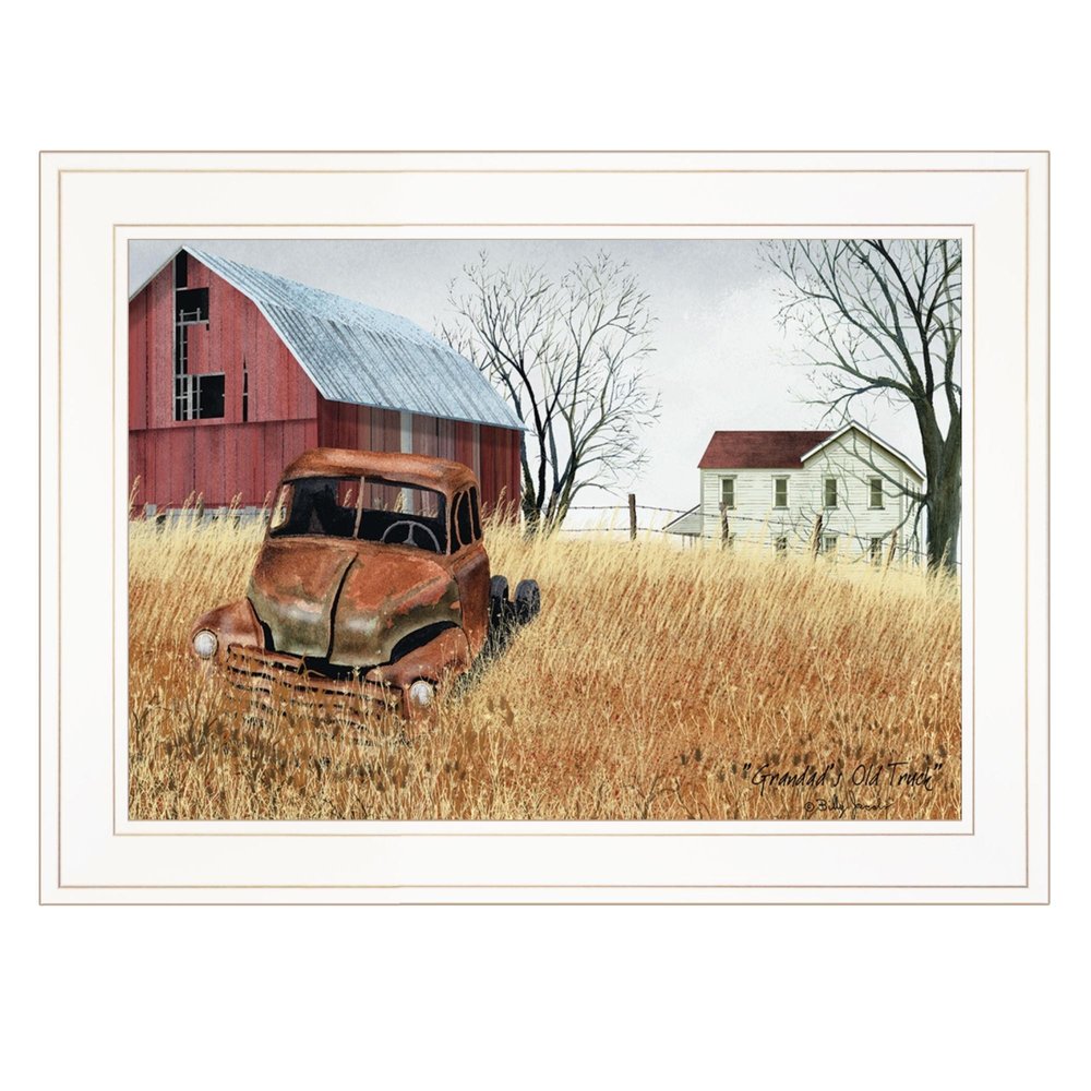 Granddads Old Truck 1 White Framed Wall Art HomeRoots