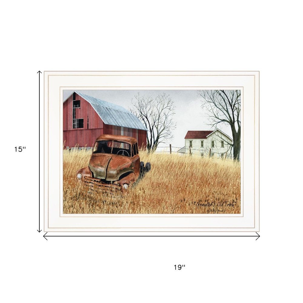 Granddads Old Truck 1 White Framed Wall Art HomeRoots