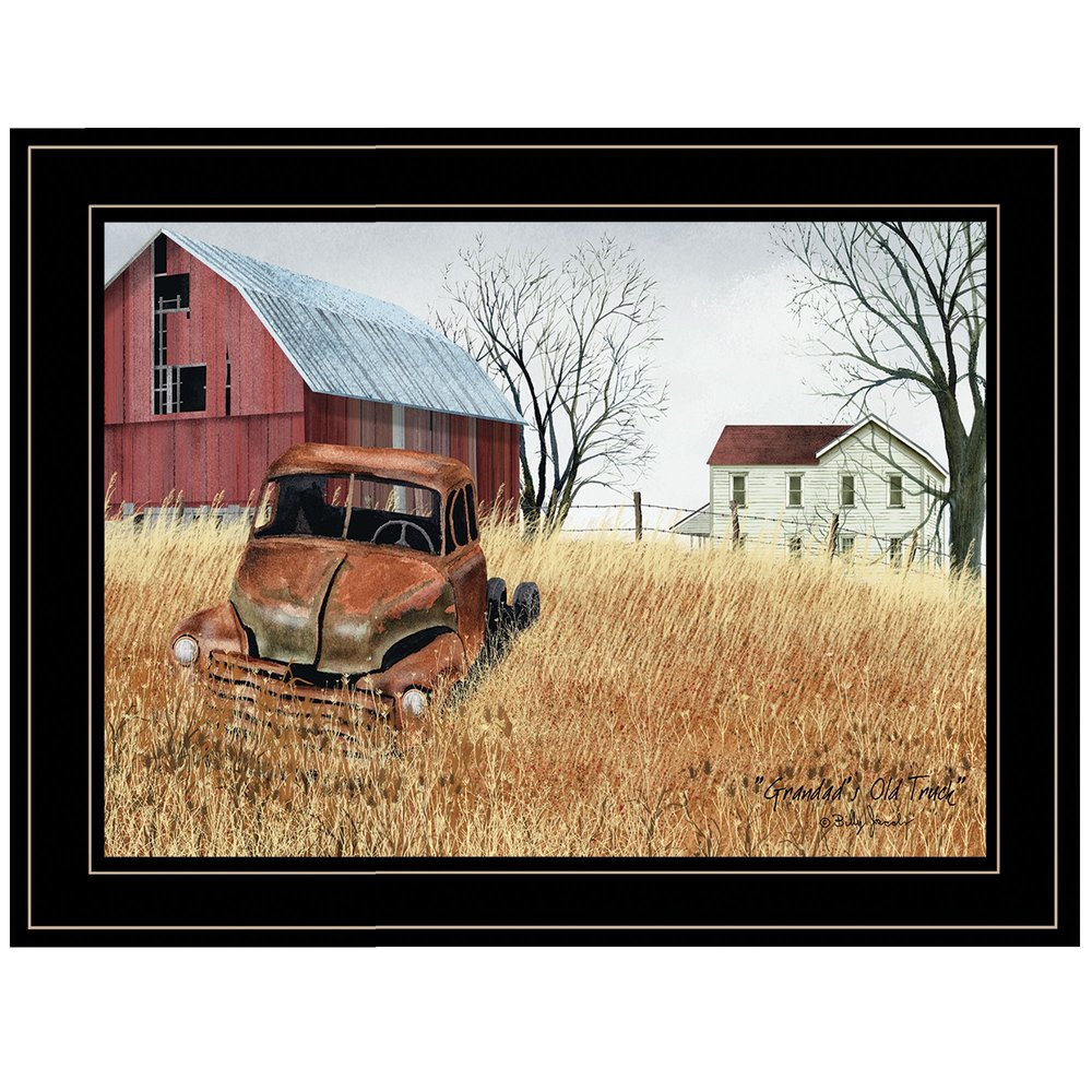 Granddads Old Truck 3 Black Framed Print Wall Art — view 1