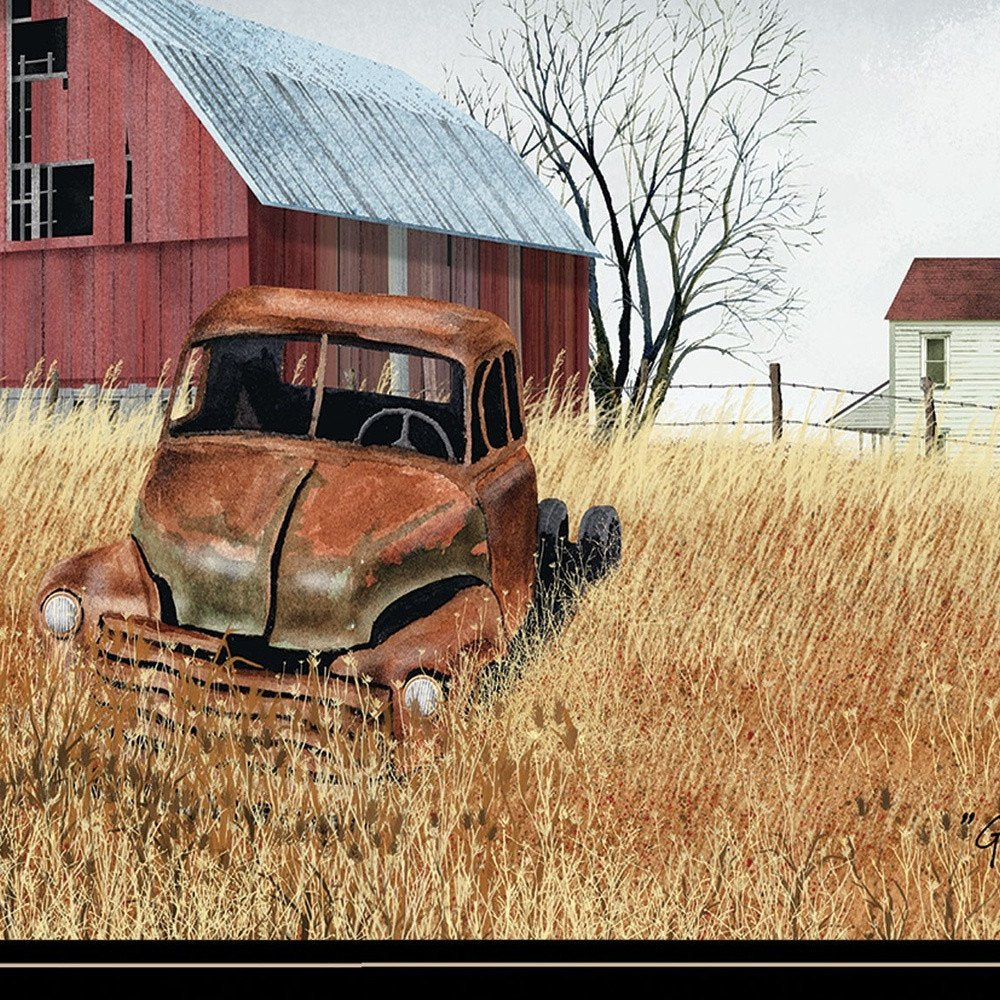 Granddads Old Truck 3 Black Framed Print Wall Art — view 3