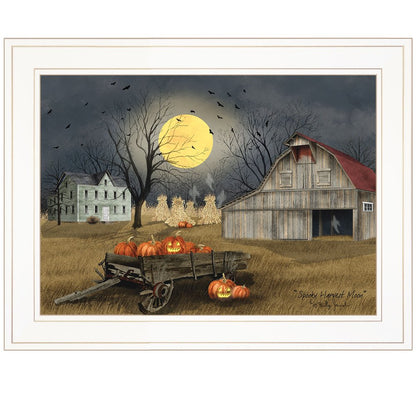 Spooky Harvest Moon 2 White Framed Print Kitchen Wall Art HomeRoots