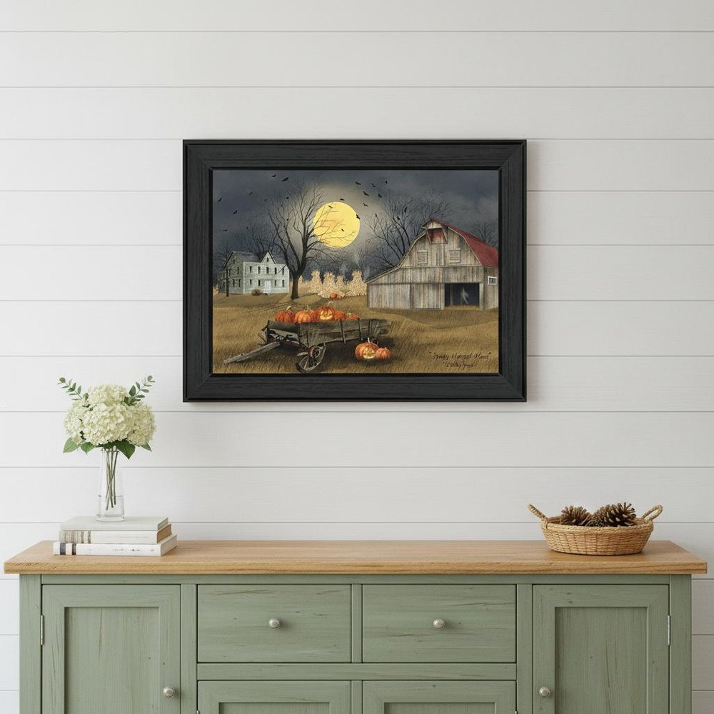 Spooky Harvest Moon 3 Black Framed Print Kitchen Wall Art — view 4