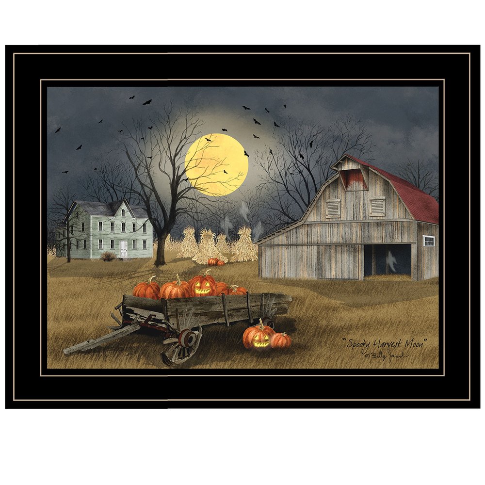 Spooky Harvest Moon 4 Black Framed Print Kitchen Wall Art HomeRoots