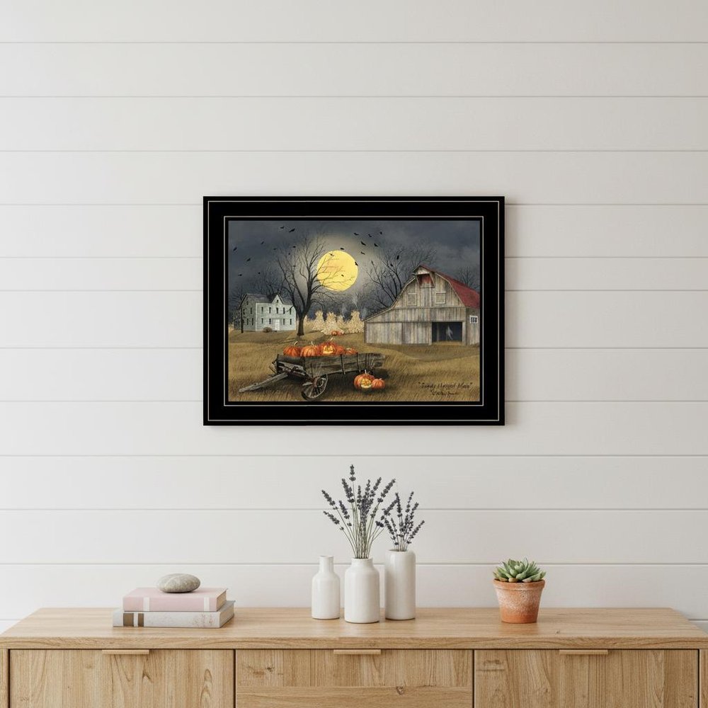 Spooky Harvest Moon 4 Black Framed Print Kitchen Wall Art HomeRoots