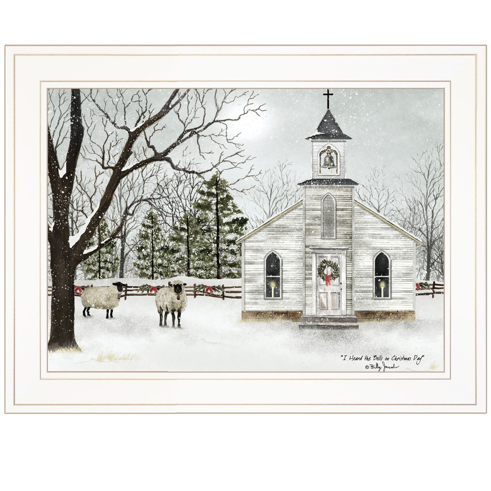 I Heard the Bells on Christmas 1 White Framed Print Wall Art — view 1
