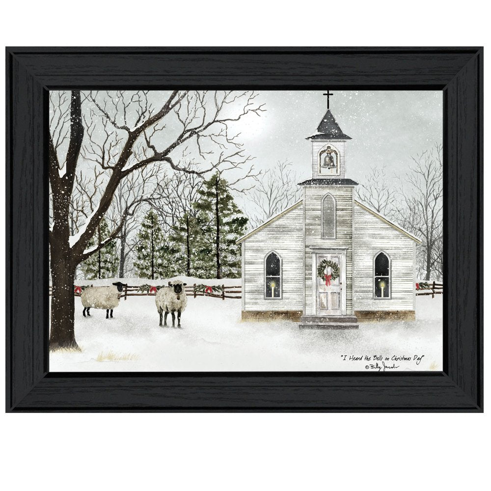 I Heard the Bells on Christmas 2 Black Framed Print Wall Art HomeRoots