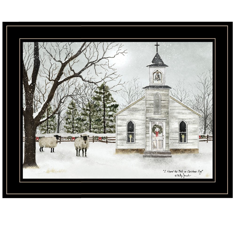 I Heard the Bells on Christmas 3 Black Framed Print Wall Art HomeRoots