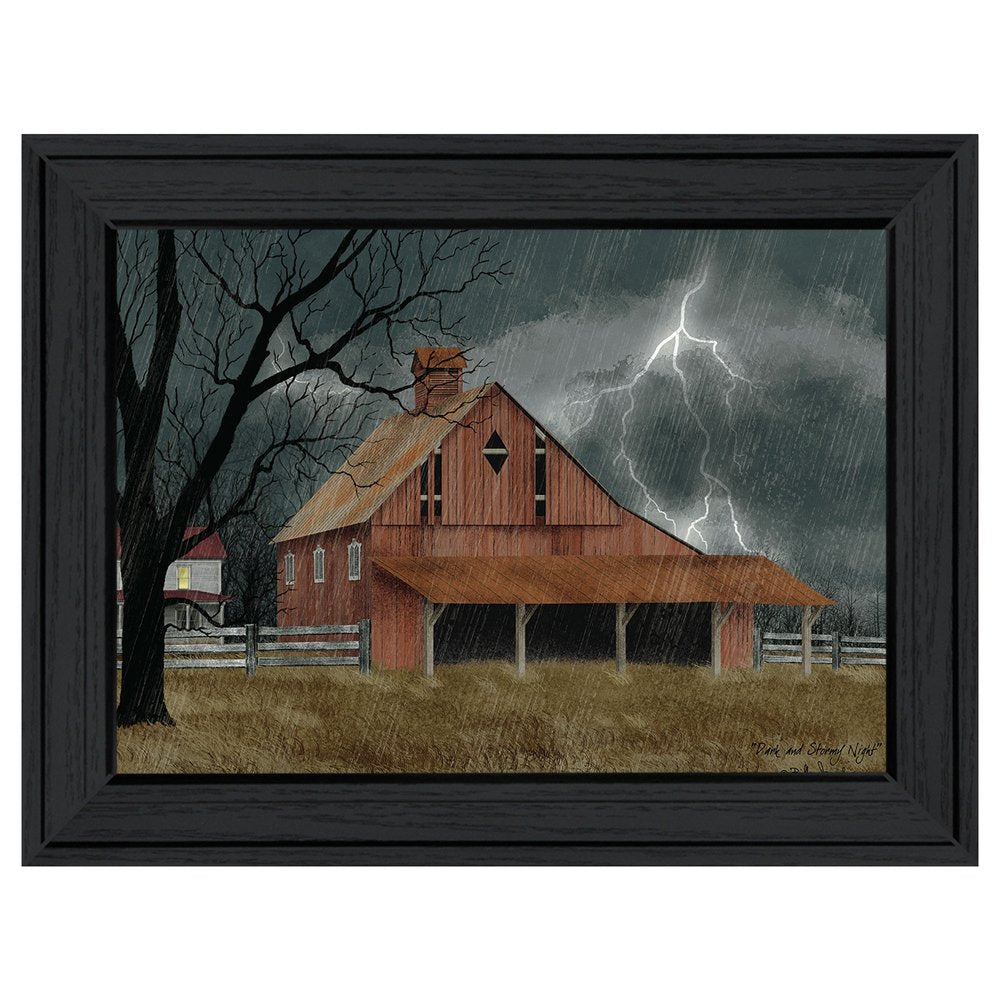 Dark and Stormy Night 3 Black Framed Print Wall Art — view 1