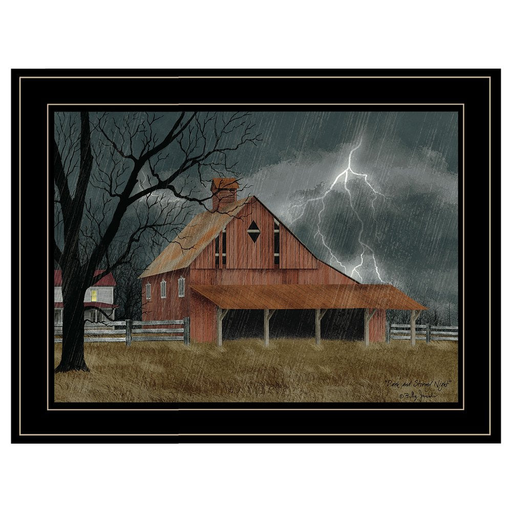Dark and Stormy Night 4 Black Framed Print Wall Art — view 1