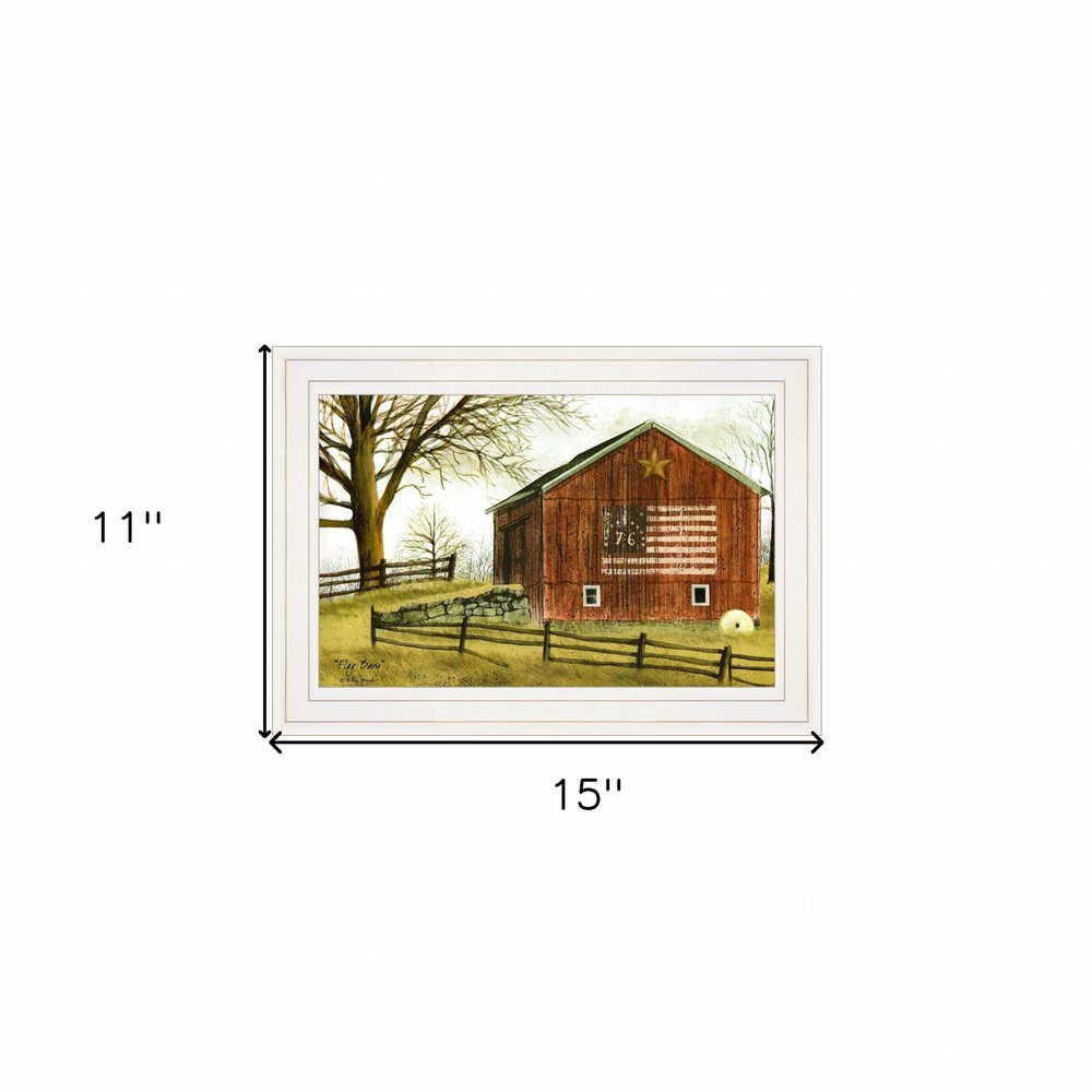 Flag Barn 1 White Framed Print Wall Art — view 3