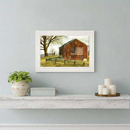 Flag Barn 1 White Framed Print Wall Art HomeRoots
