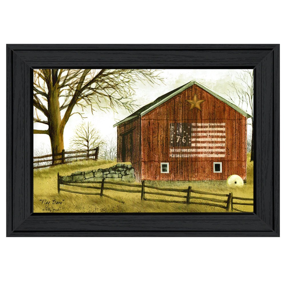 Flag Barn 2 Black Framed Print Wall Art HomeRoots