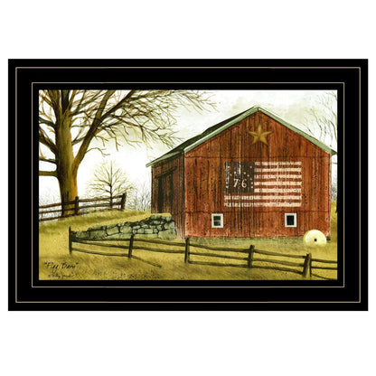 Flag Barn 3 Black Framed Print Wall Art HomeRoots