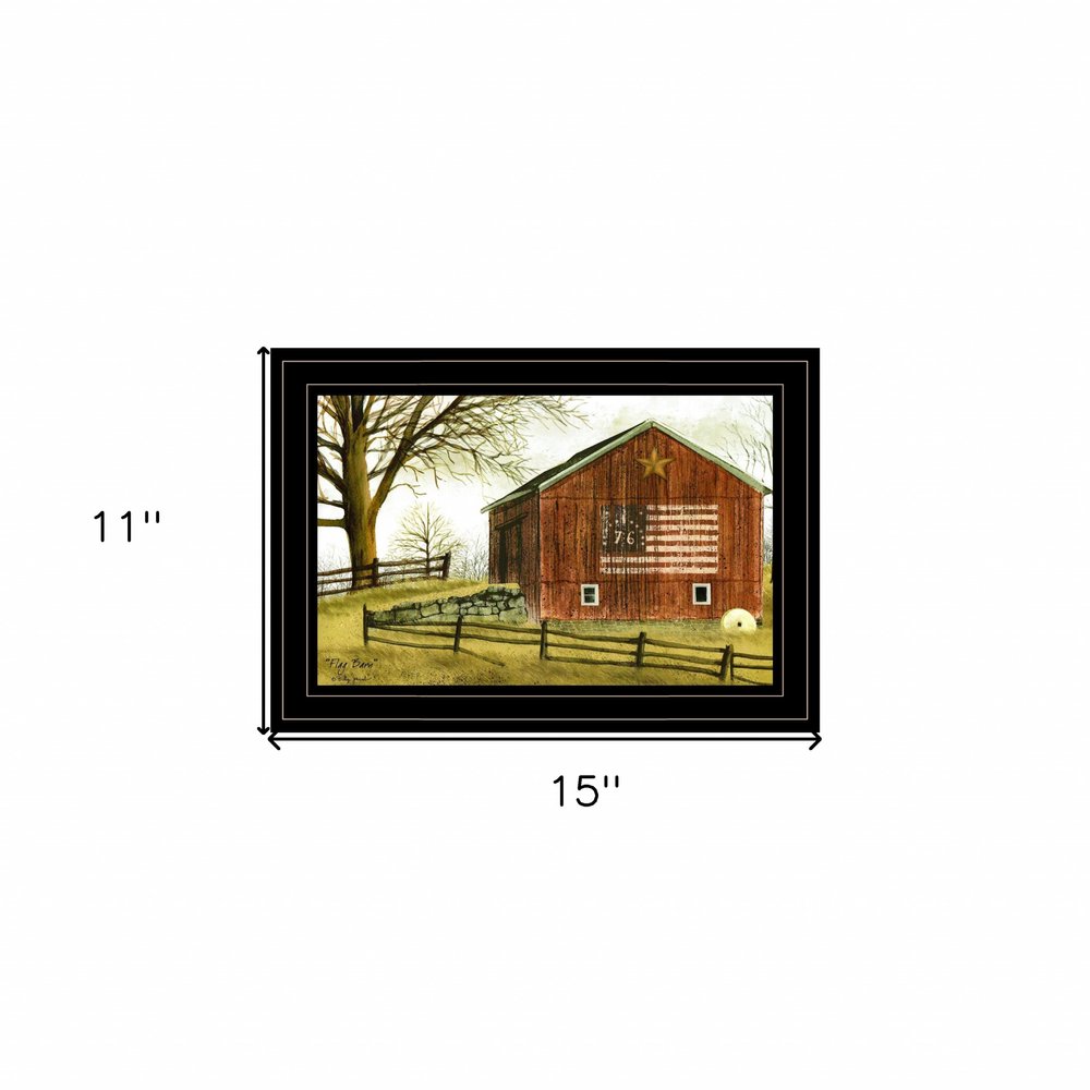 Flag Barn 3 Black Framed Print Wall Art HomeRoots