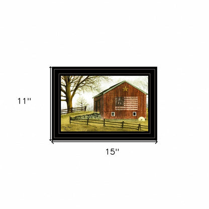 Flag Barn 3 Black Framed Print Wall Art HomeRoots