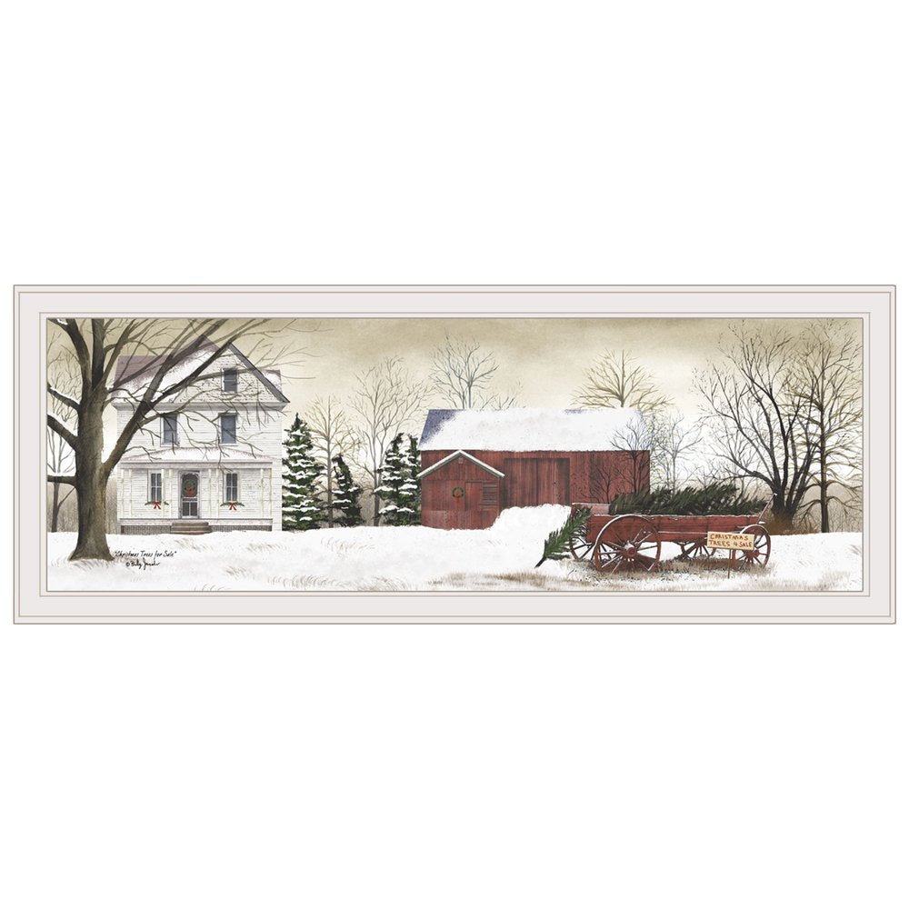 Christmas Trees for Sale 6 White Framed Print Wall Art HomeRoots