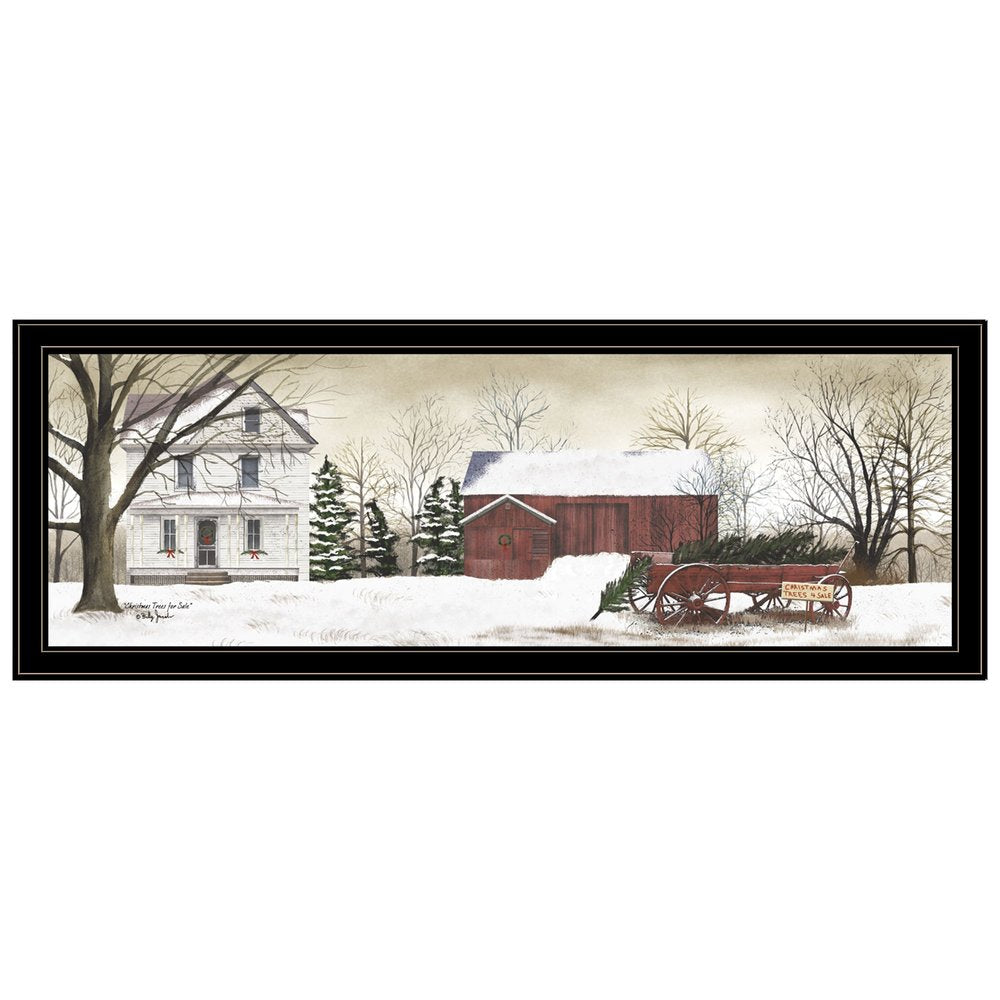 Christmas Trees for Sale Black Grooved Frame Wall Art — view 2