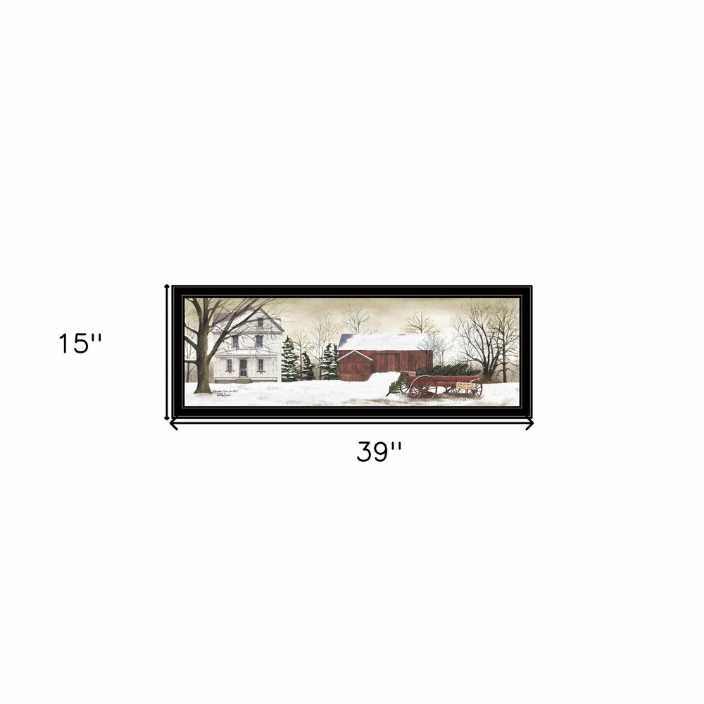 Christmas Trees for Sale Black Grooved Frame Wall Art HomeRoots