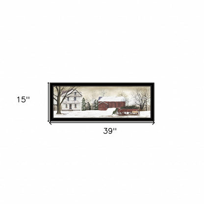 Christmas Trees for Sale Black Grooved Frame Wall Art HomeRoots