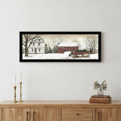 Christmas Trees for Sale Black Grooved Frame Wall Art HomeRoots