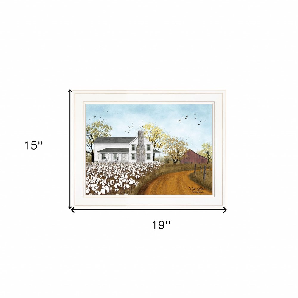 High Cotton 1 White Framed Print Wall Art — view 3