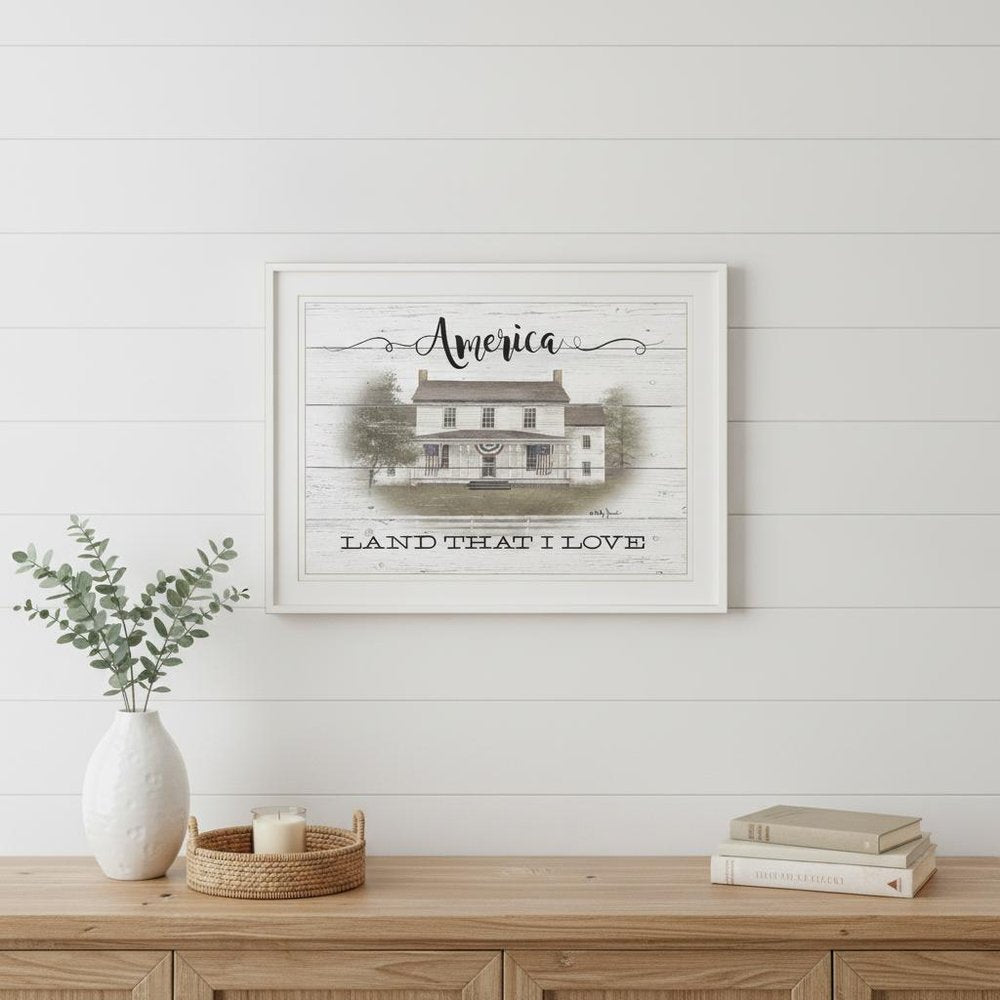 America 1 White Framed Print Wall Art — view 5