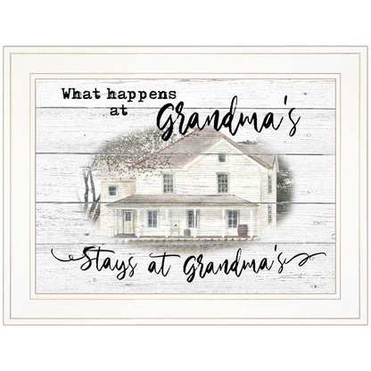 Stays At Grandmas White Framed Print Wall Art HomeRoots