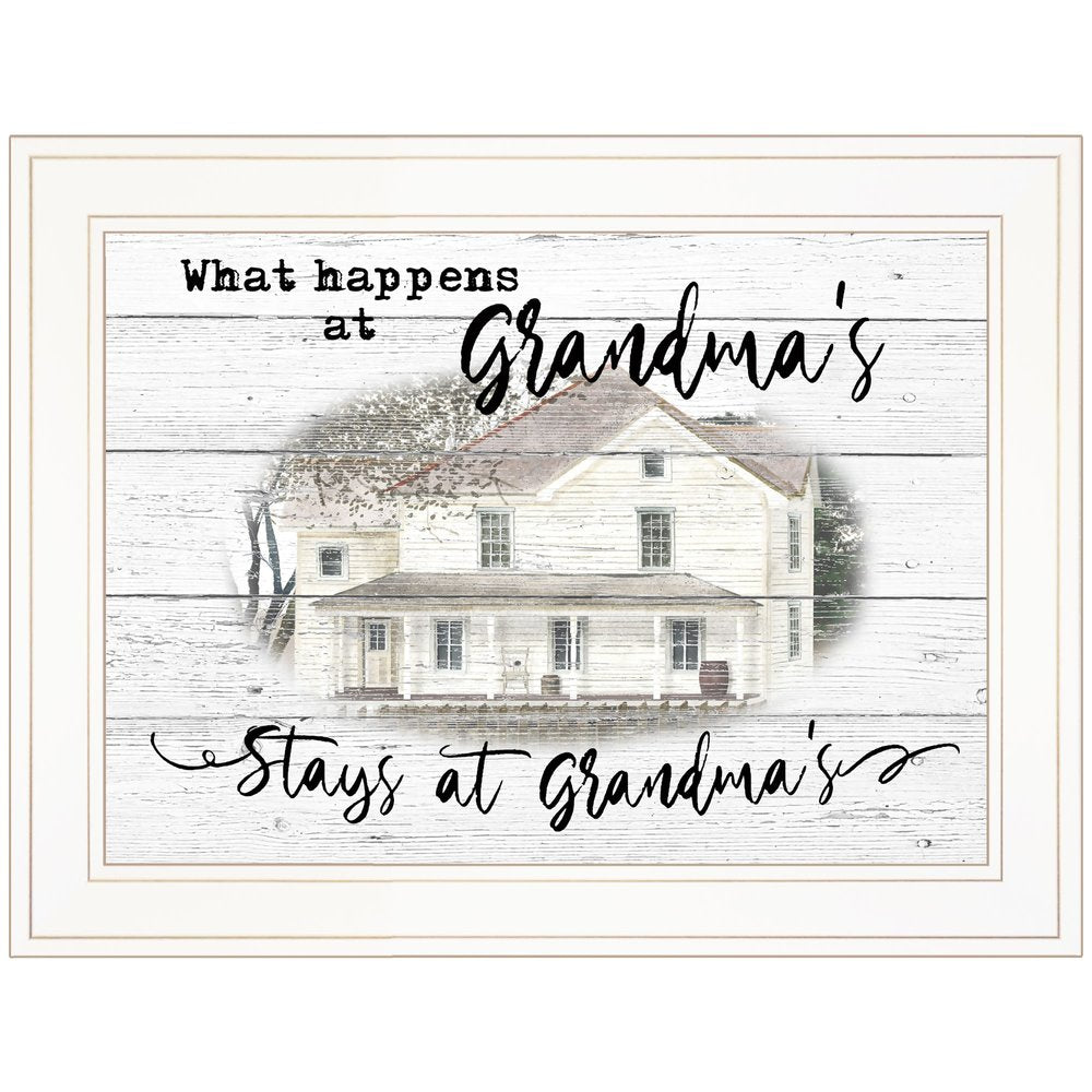 Stays At Grandmas White Framed Print Wall Art — view 2