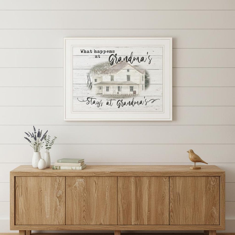 Stays At Grandmas White Framed Print Wall Art HomeRoots
