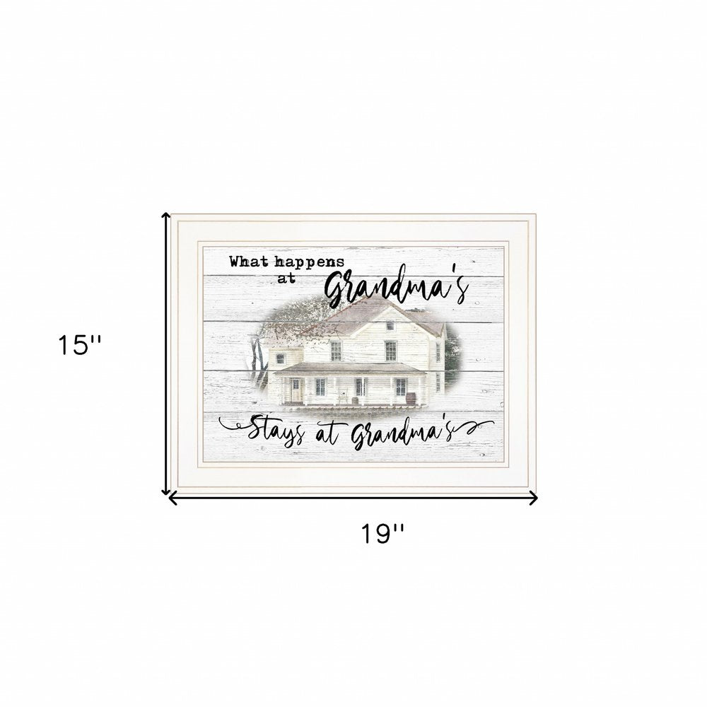 Stays At Grandmas White Framed Print Wall Art — view 7