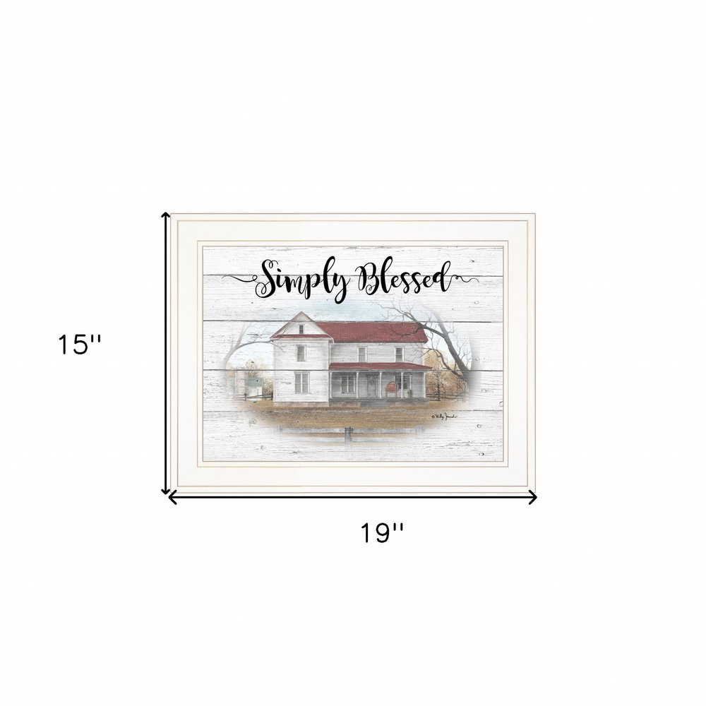 Simply Blessed Farmhouse White Framed Print Wall Art HomeRoots