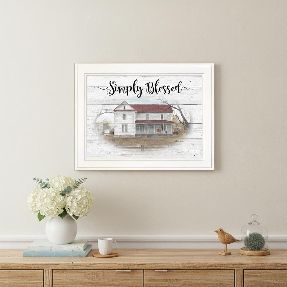 Simply Blessed Farmhouse White Framed Print Wall Art — view 5