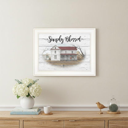 Simply Blessed Farmhouse White Framed Print Wall Art HomeRoots