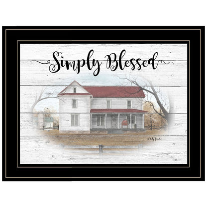 Simply Blessed Farmhouse Black Framed Print Wall Art HomeRoots