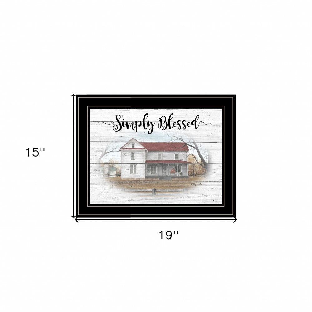 Simply Blessed Farmhouse Black Framed Print Wall Art HomeRoots