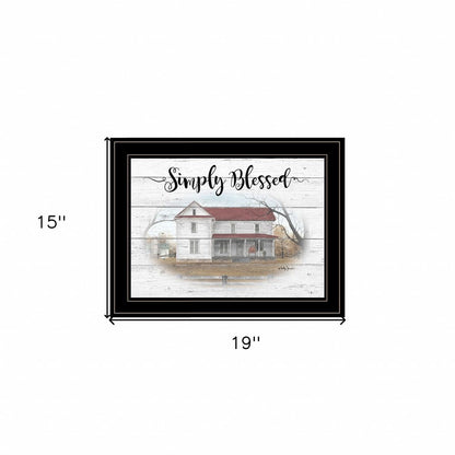 Simply Blessed Farmhouse Black Framed Print Wall Art HomeRoots