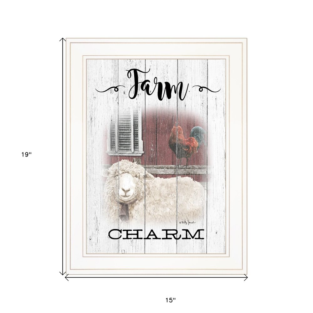 Farm Charm 1 White Framed Print Wall Art — view 4