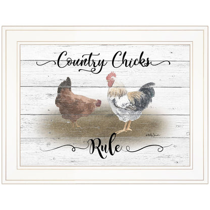Country Chicks Rule 2 White Framed Print Wall Art HomeRoots