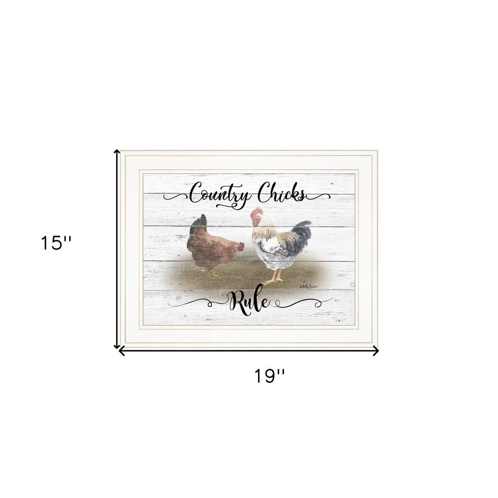 Country Chicks Rule 2 White Framed Print Wall Art — view 5