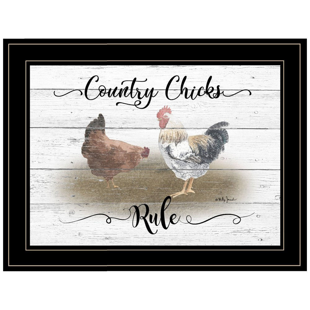 Country Chicks Rule 3 Black Framed Print Wall Art — view 1