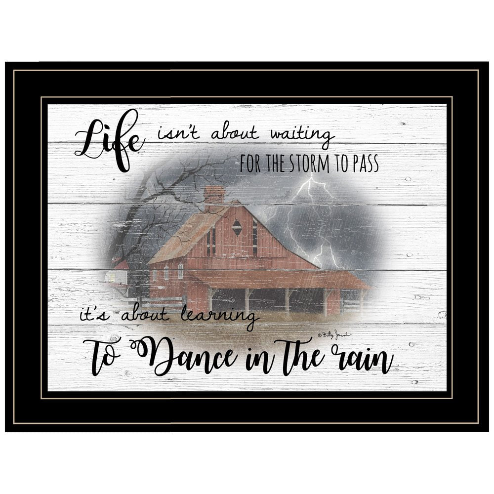 Storm Dance at the Farm Black Framed Print Wall Art — view 1