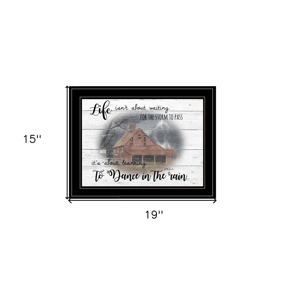 Storm Dance at the Farm Black Framed Print Wall Art — view 3