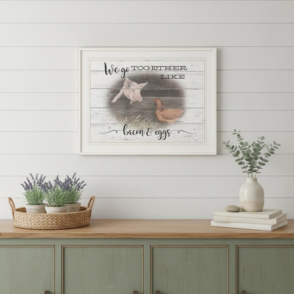We Go Together Like Bacon and Eggs White Framed Print Wall Art HomeRoots