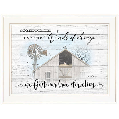 Winds Of Change Windmill on the Farm White Framed Print Wall Art HomeRoots