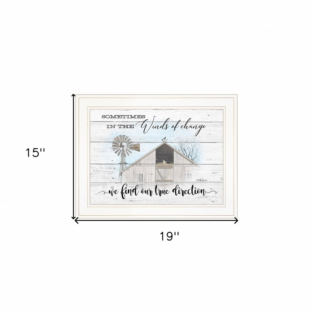 Winds Of Change Windmill on the Farm White Framed Print Wall Art HomeRoots